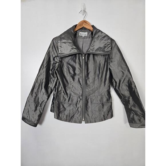 Elliott Lauren zip up jacket metallic silver size 8 - Picture 1 of 3